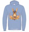 Men`s hoodie Autumn hare sky-blue фото