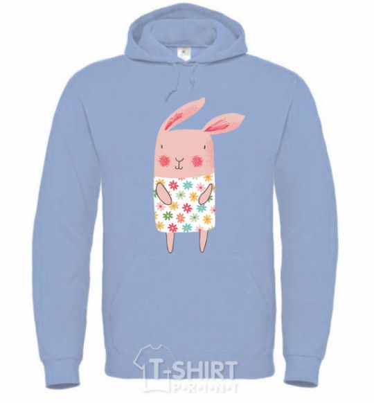 Men`s hoodie Крольчиха в платье sky-blue фото