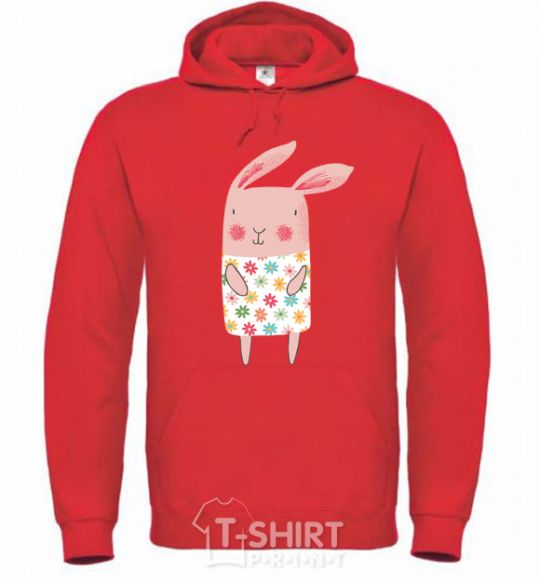 Men`s hoodie Крольчиха в платье bright-red фото