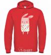 Men`s hoodie Крольчиха в платье bright-red фото