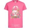 Kids T-shirt Cute bunny with flowers heliconia фото