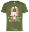 Men's T-Shirt Cute bunny with flowers millennial-khaki фото