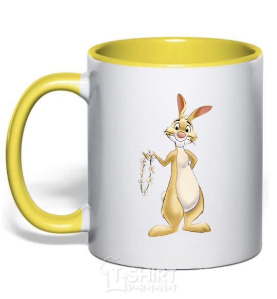 Mug with a colored handle Krolia yellow фото