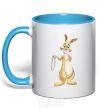 Mug with a colored handle Krolia sky-blue фото