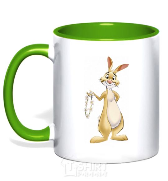 Mug with a colored handle Krolia kelly-green фото