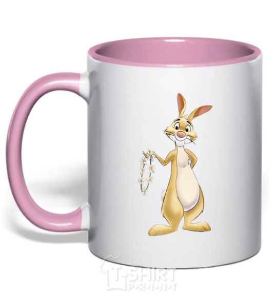 Mug with a colored handle Krolia light-pink фото