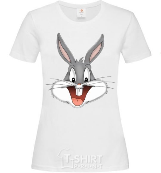 Women's T-shirt Bucks Bunny's head White фото