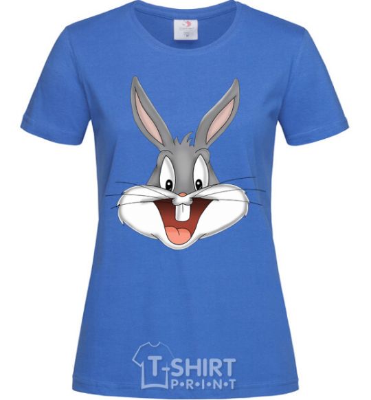 Women's T-shirt Bucks Bunny's head royal-blue фото