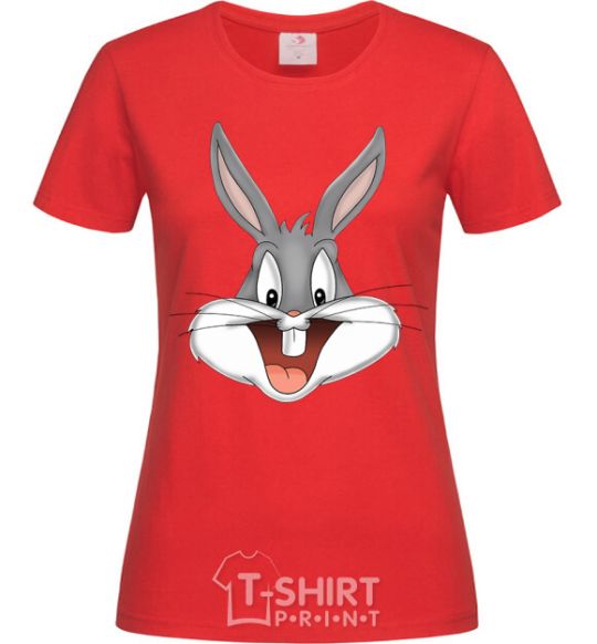 Women's T-shirt Bucks Bunny's head red фото