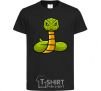 Kids T-shirt Green rattlesnake black фото