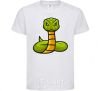 Kids T-shirt Green rattlesnake White фото