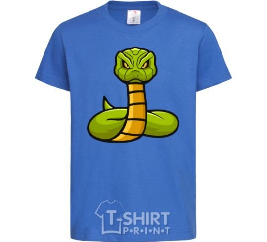 Kids T-shirt Green rattlesnake royal-blue фото