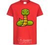 Kids T-shirt Green rattlesnake red фото