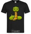 Мужская футболка Зеленая гремучая змея Черный фото
