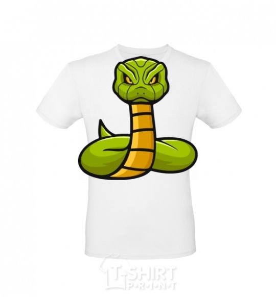 Men's T-Shirt Green rattlesnake White фото