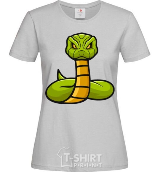 Женская футболка Зеленая гремучая змея Серый фото