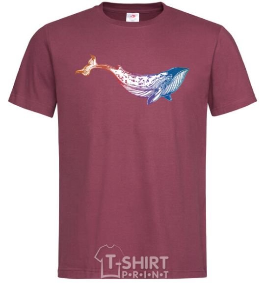 Men's T-Shirt Whale gradient burgundy фото