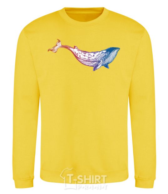 Sweatshirt Whale gradient yellow фото