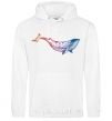 Men`s hoodie Whale gradient White фото