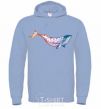 Men`s hoodie Whale gradient sky-blue фото