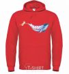 Men`s hoodie Whale gradient bright-red фото