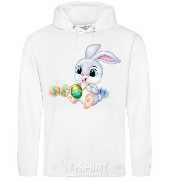 Men`s hoodie The Easter Bunny White фото