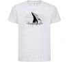 Kids T-shirt A whale in the waves White фото