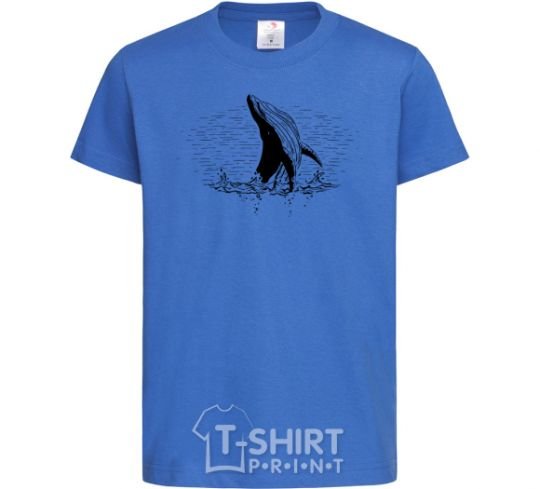 Kids T-shirt A whale in the waves royal-blue фото