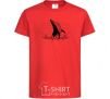 Kids T-shirt A whale in the waves red фото