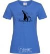 Women's T-shirt A whale in the waves royal-blue фото