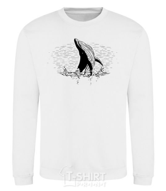 Sweatshirt A whale in the waves White фото