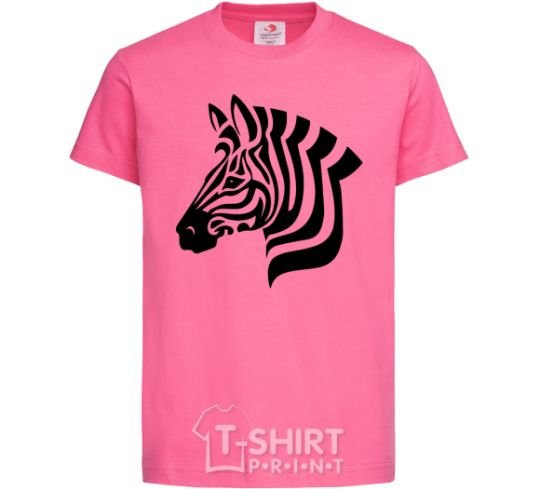 Kids T-shirt Zebra head heliconia фото