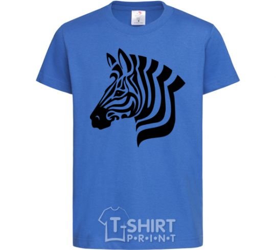 Kids T-shirt Zebra head royal-blue фото