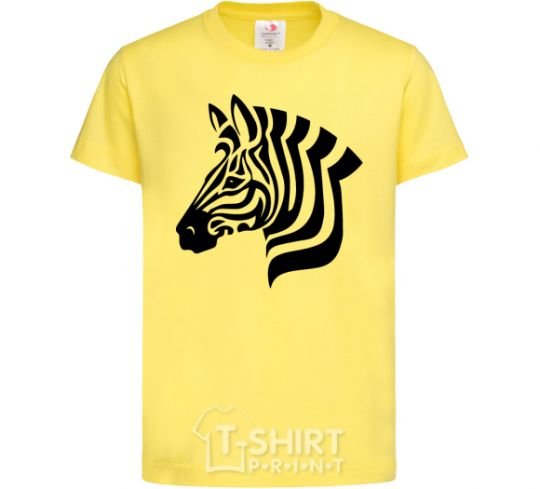 Kids T-shirt Zebra head cornsilk фото