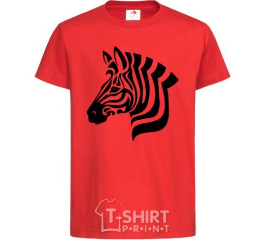 Kids T-shirt Zebra head red фото