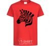 Kids T-shirt Zebra head red фото