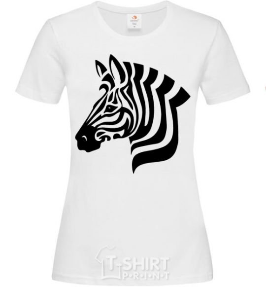 Women's T-shirt Zebra head White фото