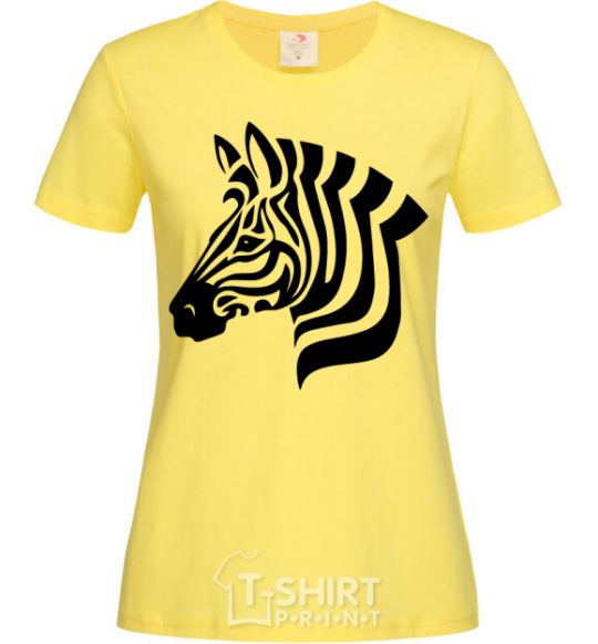 Women's T-shirt Zebra head cornsilk фото