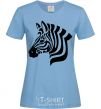 Women's T-shirt Zebra head sky-blue фото