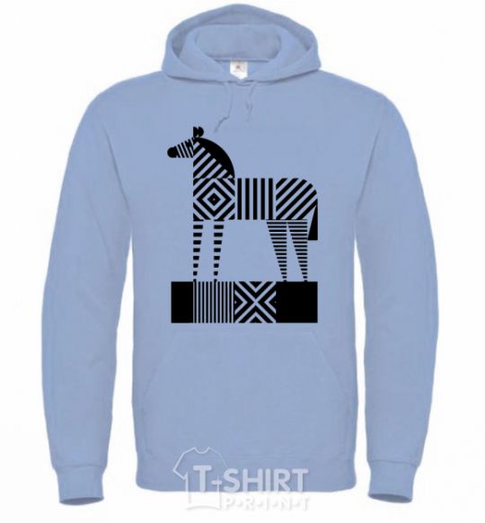 Men`s hoodie Geometric zebra sky-blue фото