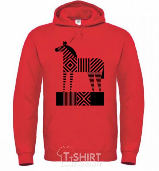 Men`s hoodie Geometric zebra bright-red фото