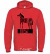 Men`s hoodie Geometric zebra bright-red фото