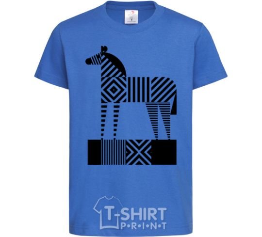 Kids T-shirt Geometric zebra royal-blue фото