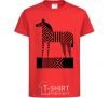 Kids T-shirt Geometric zebra red фото