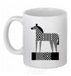 Ceramic mug Geometric zebra White фото