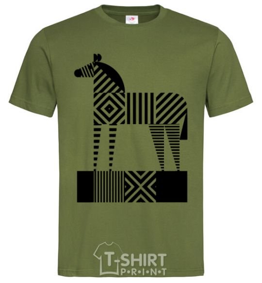 Men's T-Shirt Geometric zebra millennial-khaki фото