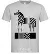 Мужская футболка Геометрическая зебра Серый фото