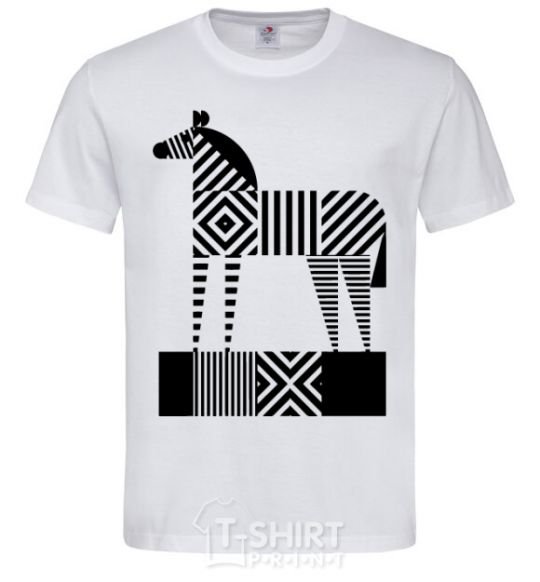 Мужская футболка Геометрическая зебра Белый фото