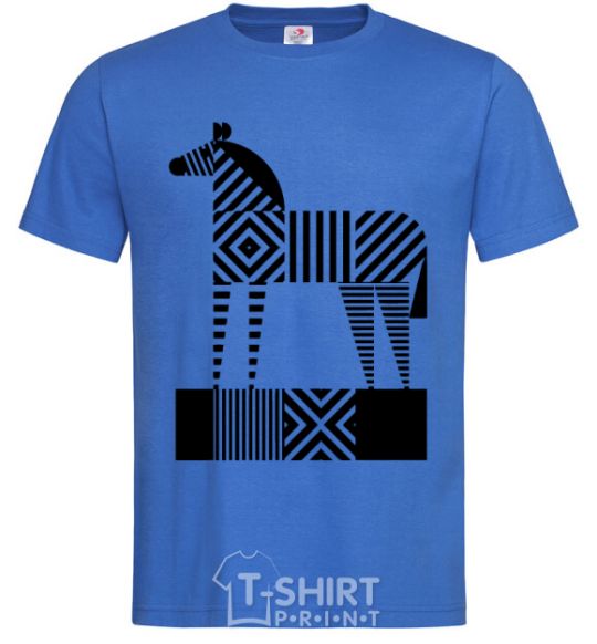 Men's T-Shirt Geometric zebra royal-blue фото