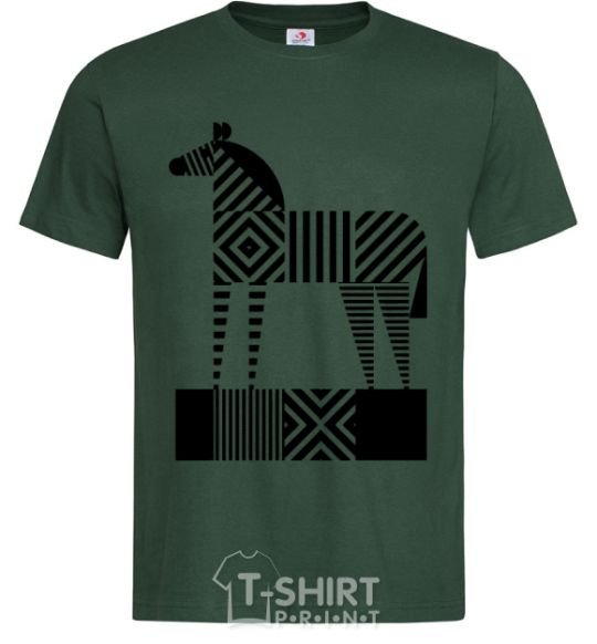Men's T-Shirt Geometric zebra bottle-green фото
